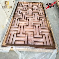 新中式屏風 黑鈦金不銹鋼隔斷 入門裝飾墻 現(xiàn)代金屬玄關 鐵藝定制