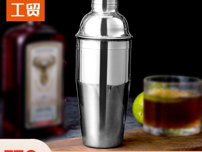 跨境專供廠家直銷三段式不銹鋼調(diào)酒器雪克壺?fù)u酒壺?fù)u酒器750ML