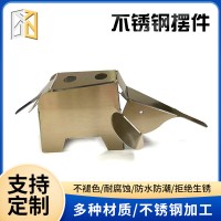 現(xiàn)代簡約金屬不銹鋼鏡面小象擺件樣板間客廳售樓中心玄關桌面裝飾