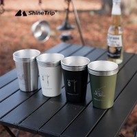 便攜式露營咖啡杯戶外ins風304不銹鋼啤酒杯野餐燒烤冷飲水杯