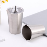 跨境專供304不銹鋼啤酒杯 便攜簡(jiǎn)約單層卷邊冷飲咖啡水杯 隨手杯