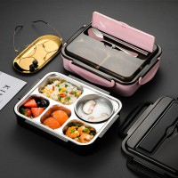 304不銹鋼保溫飯盒學生食堂分格兒童餐盒便攜分隔型上班族便當盒