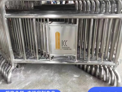 工廠定制201/304不銹鋼鐵馬印logo小區(qū)酒店商場交通圍欄 移動(dòng)鐵馬